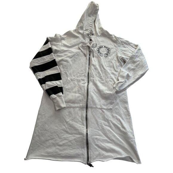 Chrome Hearts x Bella Hadid Long Hoodie Parka in White Black